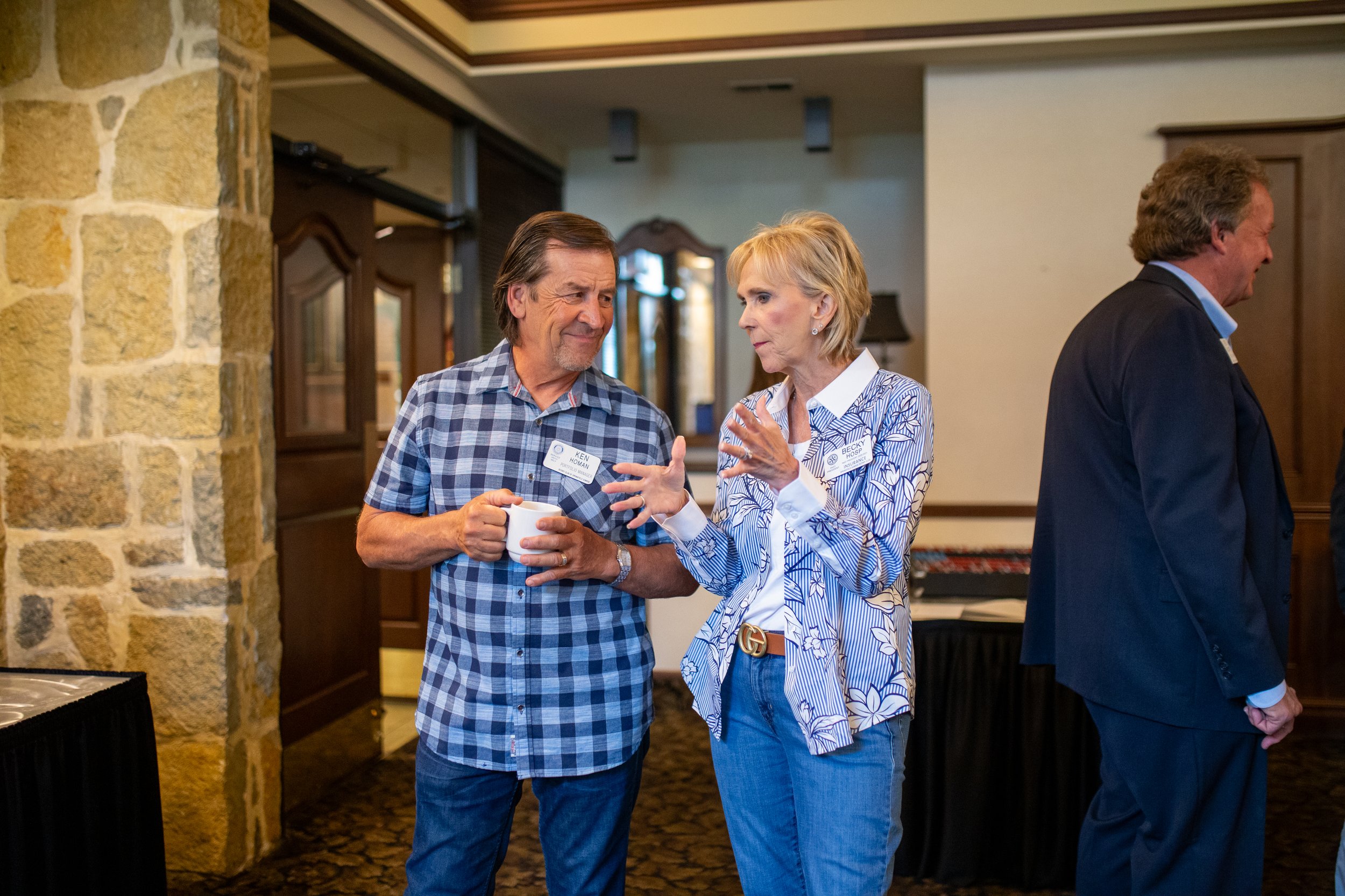 Ken Homan and Becky Hosp at a morning Sunrise Rotary meeting